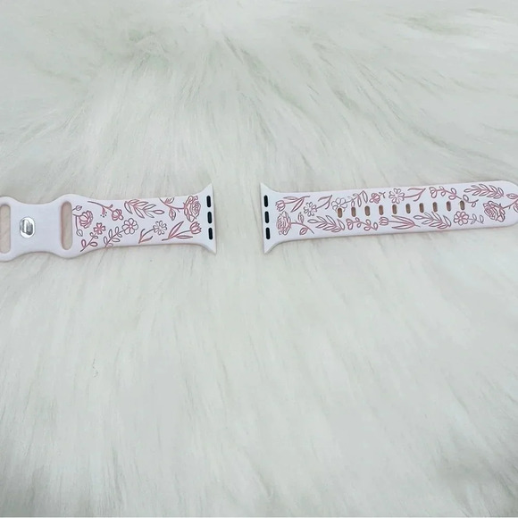 New Floral Design Apple Watch Bands  38mm 40mm 41mm Pink Bundle 1 - Picture 2 of 7